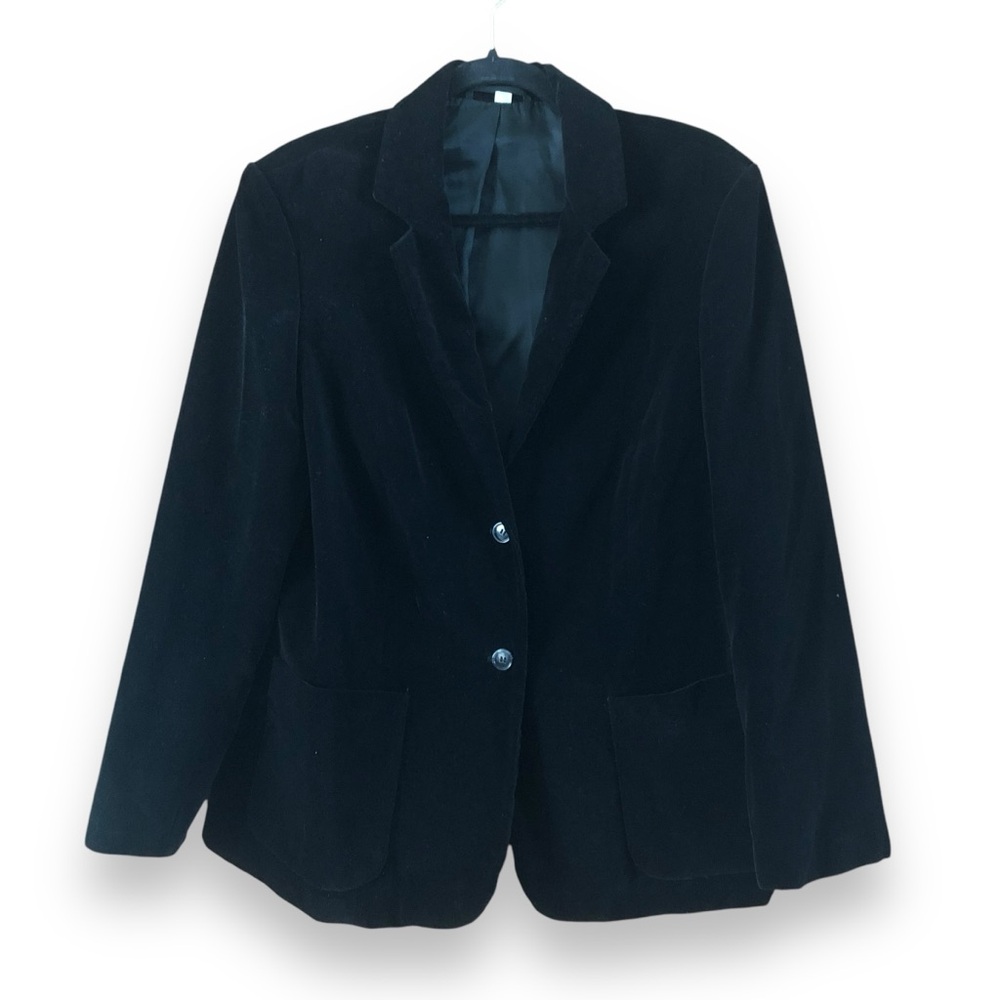 Vintage 70s Sears The Fashion Place Black Velvet Blazer Size 38
